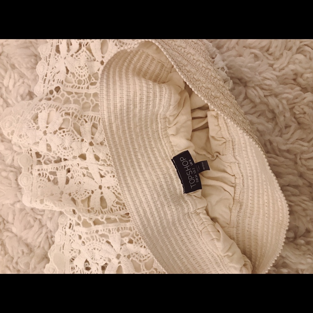 Topshop Off-White Lace Shorts